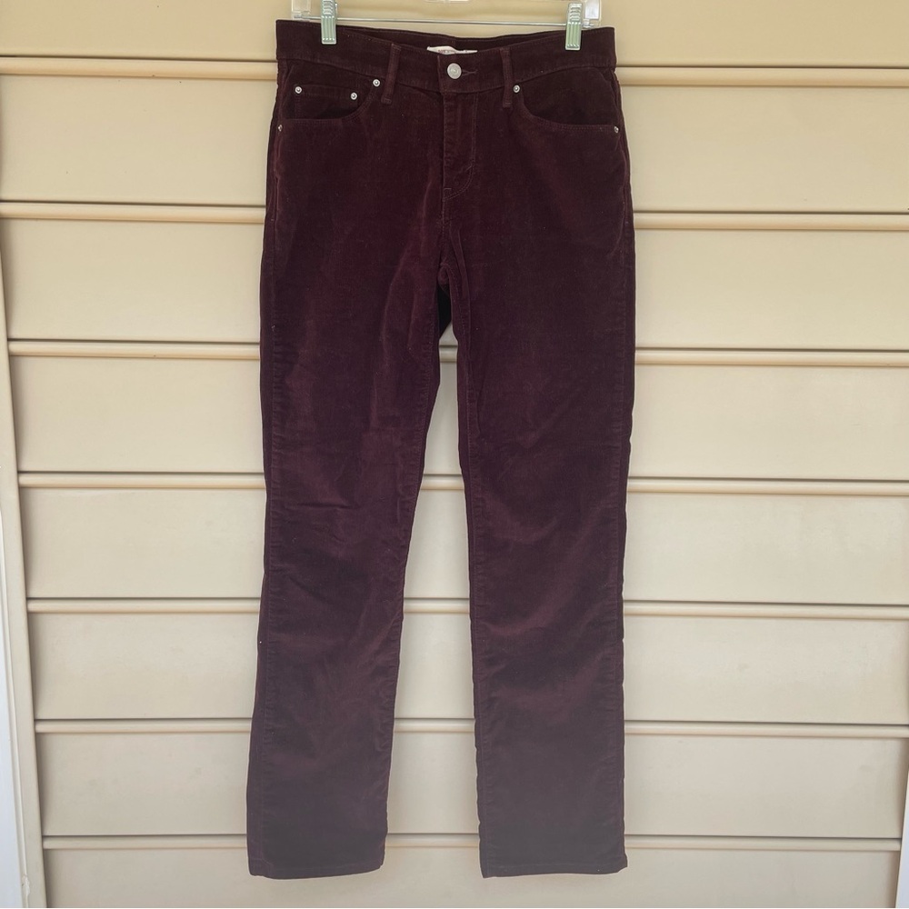 Levi Burgundy Corduroy 505 Straight leg Pants Size 29